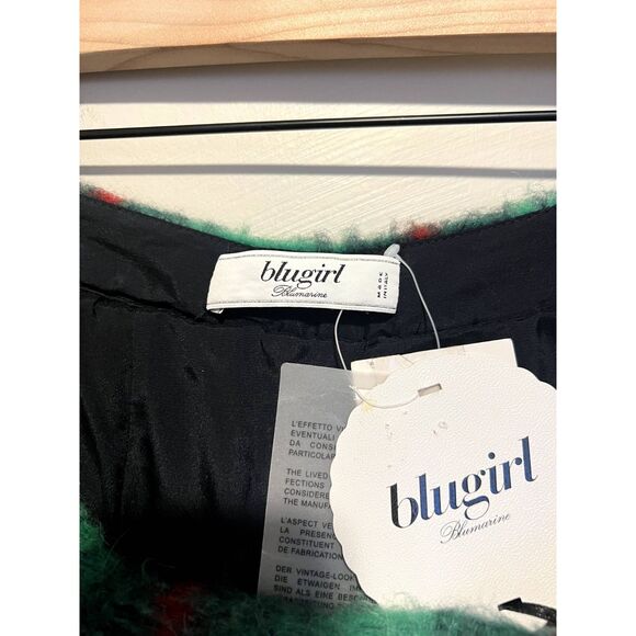 NWT Blugirl Blumarine Plaid Mohair Wool Blend Pleated Midi Preppy Skirt M - Picture 8 of 14